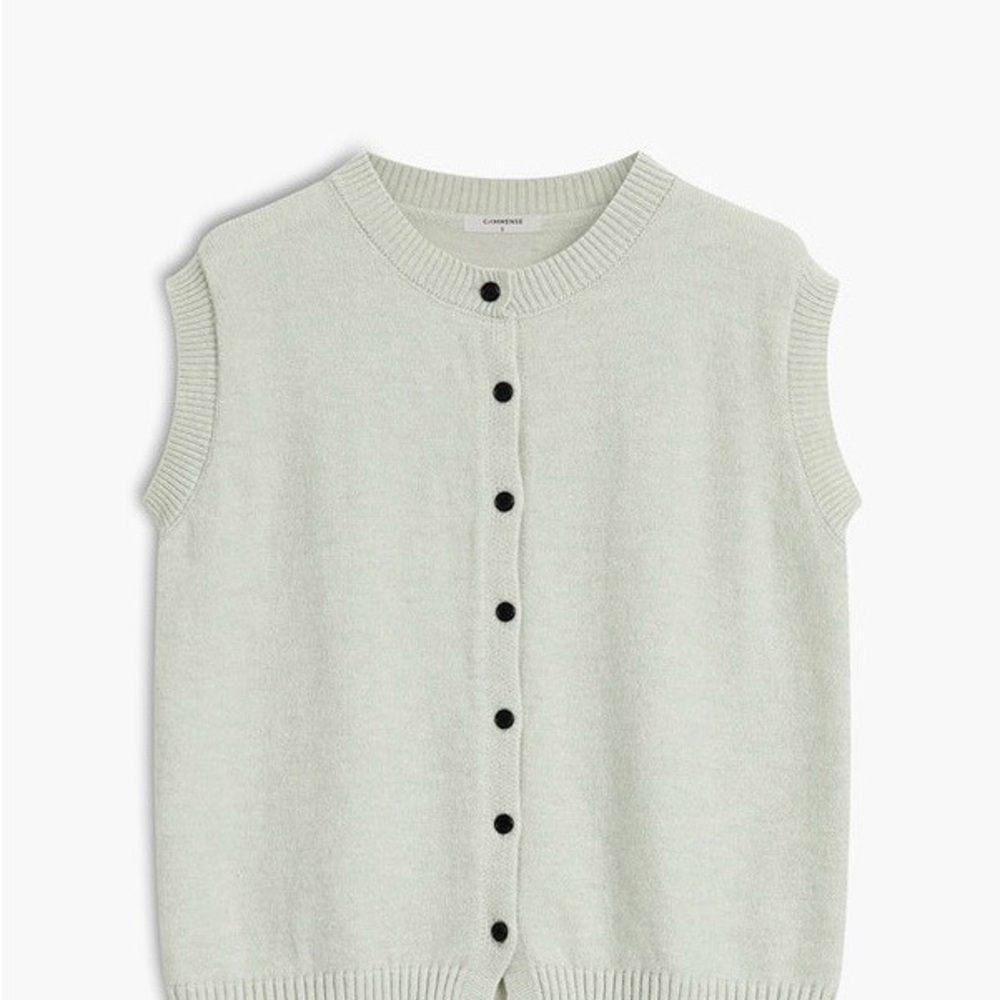 Commense Cream Button-Front Knit Vest - Picture 3 of 3